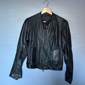 Leather Motorcycle-Style Jacket